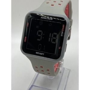Armitron Pro Sport M1179B Ladies Gray LCD Digital Date Day Watch